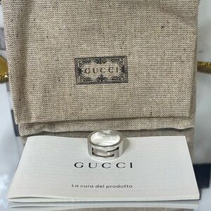 Gucci Unisex 925 Silver G Ring